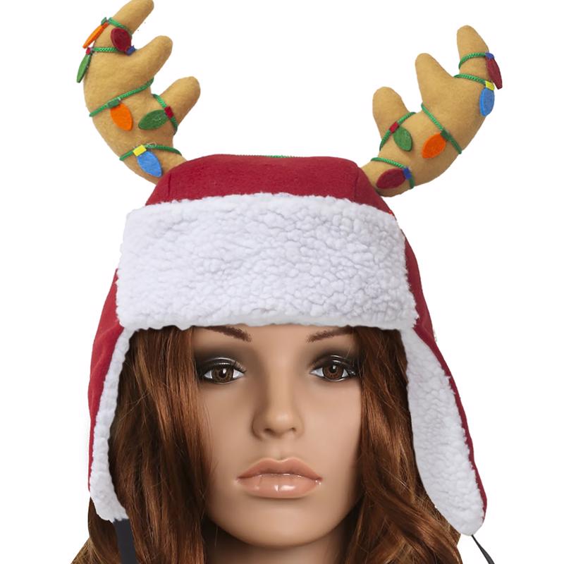 Dyno Red/White Antler Santa Indoor Christmas Decor 17 in., Pack of 12