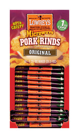 Lowrey's Bacon Microwave Pork Rinds 1.75 oz Bagged, Pack of 18