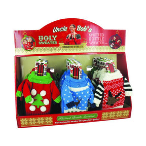Uncle Bob's Christmas Ugly Bottle Sweater Polyester 1 pk, Pack of 24