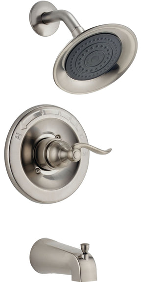Delta 144996C-BN Bathtub and Shower Faucet with Valve, 1-Function Showerhead, 1.75 gpm Showerhead, 1-Spray Setting