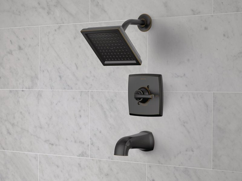 Delta Monitor Geist Series 144864-OB Tub and Shower Faucet, Single Function Showerhead, 1.75 gpm Showerhead, 6 gpm Tub