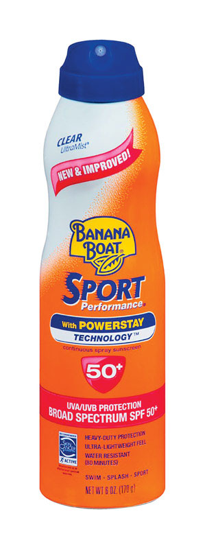 Banana Boat Sport Performance Continuous Spray Sunscreen 6 oz 1 pk, Pack of 12