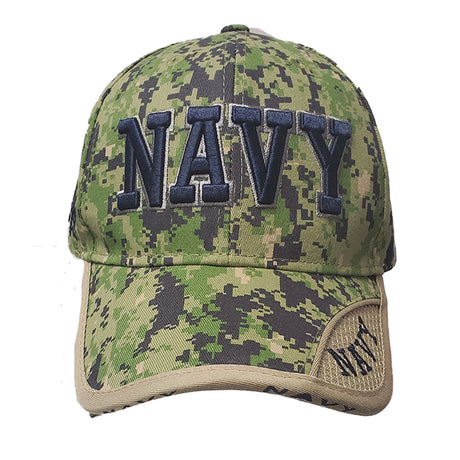 JWM U.S. Navy Logo Baseball Cap Digital Camo Green One Size Fits All, Pack of 6