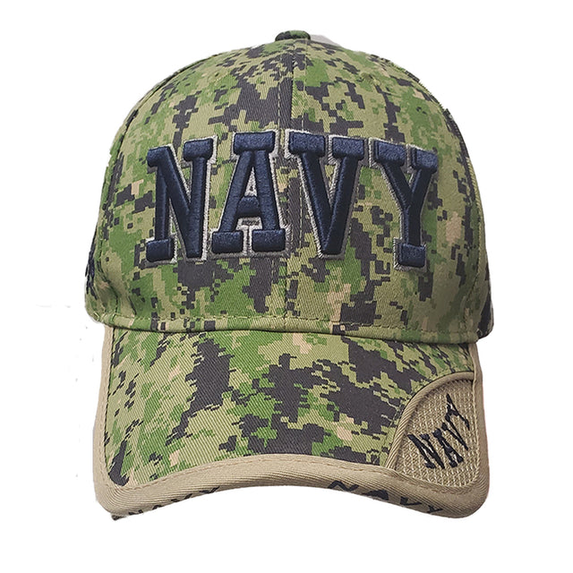 JWM U.S. Navy Logo Baseball Cap Digital Camo Green One Size Fits All, Pack of 6