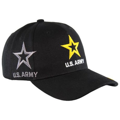 JWM U.S. Army Logo Baseball Cap Black One Size Fits All, Pack of 6