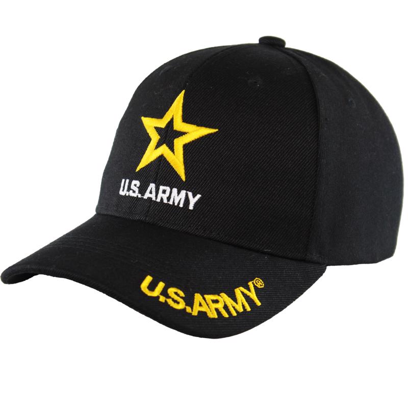JWM U.S. Army Logo Baseball Cap Black One Size Fits All, Pack of 6