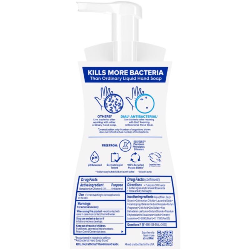 Dial Complete Spring Water Scent Antibacterial Foam Hand Soap 7.5 oz, Pack of 6