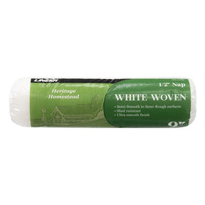 Linzer HH RC 102 0900 Roller Cover, 1/2 in Thick Nap, 9 in L, Fabric Cover, White