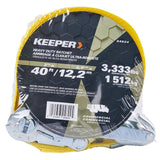 Keeper 04624 Tie-Down, 2 in W, 40 ft L, Polyester, Yellow, 3333 lb, J-Hook End Fitting, Steel End Fitting