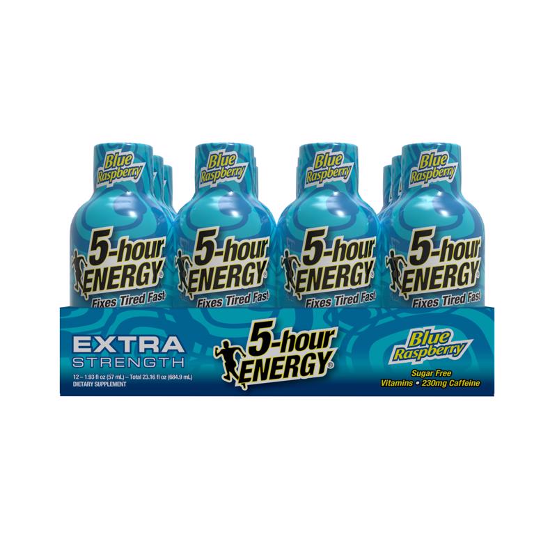 5-hour Energy Extra Strength Sugar Free Blue Raspberry Energy Shot 1.93 fl. oz., Pack of 12