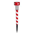 Alpine LED Cool White Solar Powered Lighted Candy Cane Stake 14 in. Pathway Decor, Pack of 48