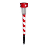 Alpine LED Cool White Solar Powered Lighted Candy Cane Stake 14 in. Pathway Decor, Pack of 48