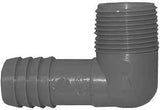 Boshart UPPME-07 Combination Pipe Elbow, 3/4 in, MPT x Insert, 90 deg Angle, Polypropylene, Gray
