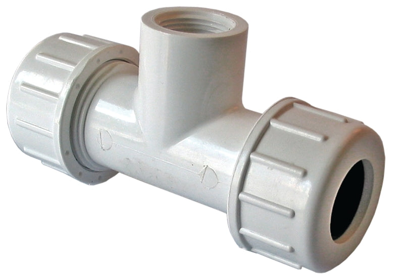 American Valve P230 1 Pipe Tee, 1 in, Compression x Compression x Female NPT, PVC, SCH 40 Schedule, 150 psi Pressure