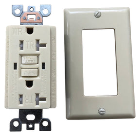 Genmax TRWR20VST GFCI Tamper & Weather Resistant Self-Test Receptacle, 20 A, Ivory