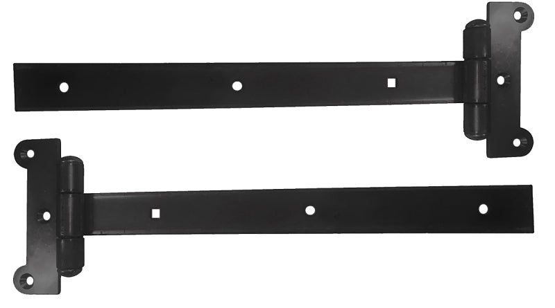 Nuvo Iron SH12BLK/B Strap Hinge, 12 in H Frame Leaf, Galvanized Steel, Black, Powder-Coated Satin, Screw Mounting