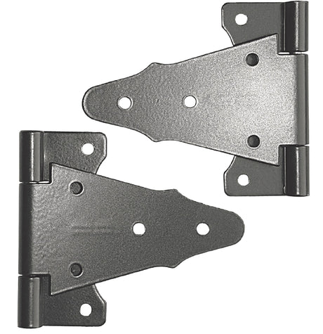 Nuvo Iron TH6BLK/B Tee Hinge, 6 in H Frame Leaf, Galvanized Steel, Black, Powder-Coated Satin, Surface Mounting