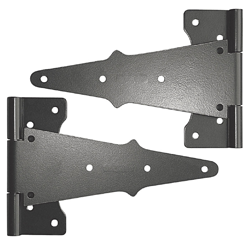Nuvo Iron TH8BLK/B Tee Hinge, 8 in H Frame Leaf, Galvanized Steel, Black, Powder-Coated Satin, Surface Mounting