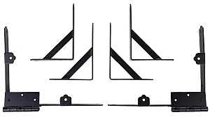 Nuvo Iron GCBHK01 Gate Corner Brace and Hinge Kit, Galvanized Steel, Black, Powder-Coated, 8-Piece, For: 72 in W Gate