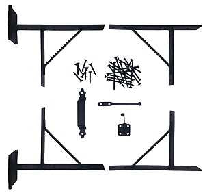Nuvo Iron HGCBHK01 Heavy-Duty Gate Corner Frame Brace Kit, Galvanized Steel, Black, Powder-Coated