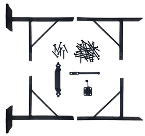 Nuvo Iron HGCBHK01 Gate Corner Frame Brace Kit, Heavy-Duty, Steel, Black, Galvanized /Powder-Coated, 6-Piece
