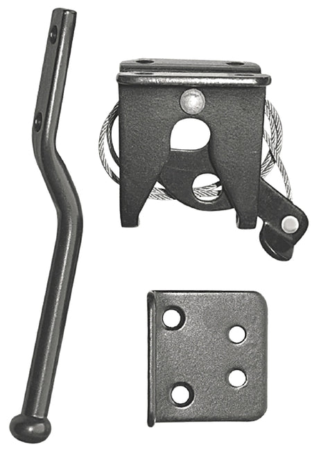 Nuvo Iron LCWSLBLK Spring-Loaded Latch and Catch, 6-1/2 in L, 3-1/2 in W, Steel, Black, Powder-Coated