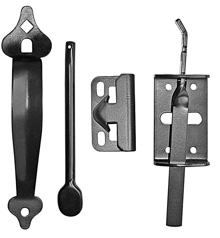 Nuvo Iron TL6BLK Thumb Latch, Galvanized Steel, Powder-Coated