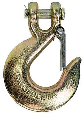 Baron 331L-5/16-70 Clevis Safety Slip Hook, 5/16 in, 4700 lb Working Load, 70 Grade, Carbon Steel, Yellow Chromate
