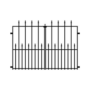 Nuvo Iron TEDGQF2 Tiger Eye Double Gate, 48 in W Gate, 34 in H Gate, Metal Frame, Black