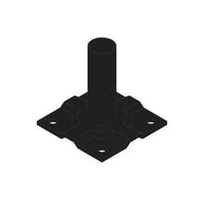 Nuvo Iron QFSM3 Surface Mount Plate, Metal, Black, Painted, For: 1 in Quick-Fence Posts