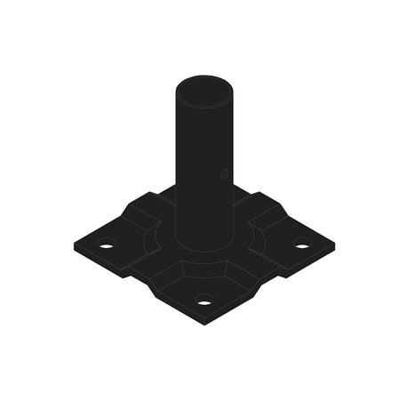 Nuvo Iron QFSM3 Surface Mount Plate, Metal, Black, Painted, For: 1 in Quick-Fence Posts