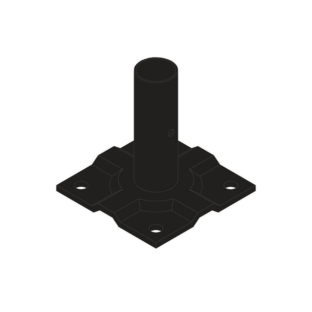 Nuvo Iron QFSM3 Surface Mount Plate, Metal, Black, Painted, For: 1 in Quick-Fence Posts