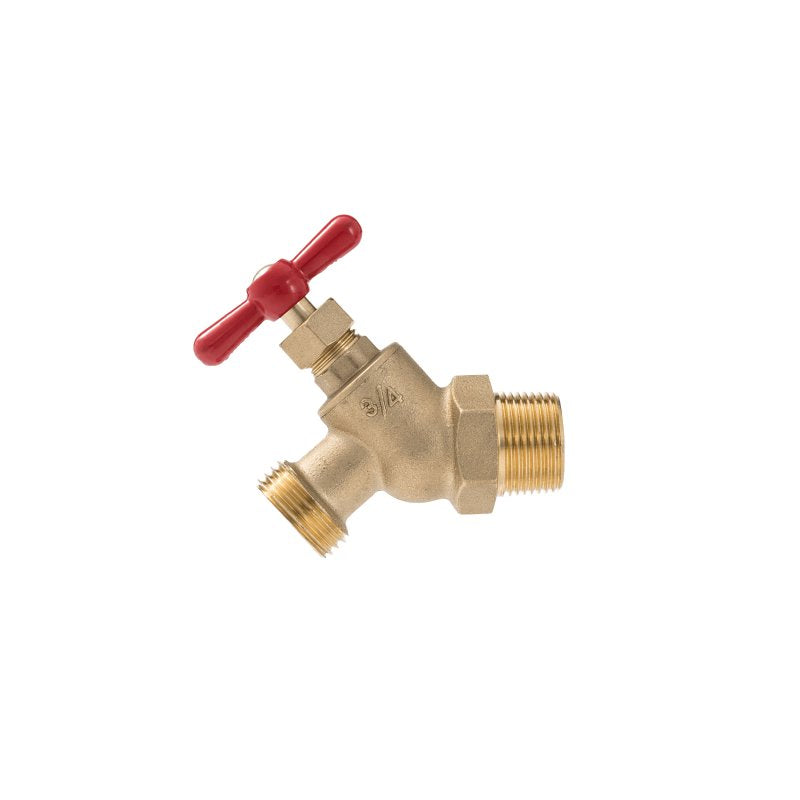 B & K 102-314 Hose Bibb, 3/4 in Connection, MIP x MHT, Brass Body