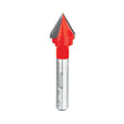 Freud 20-152 V-Grooving Bit, 1/2 in Dia Cutter, 1/2 in L Cutting, 2 in OAL, 1/4 in Dia Shank, 2-Cutter