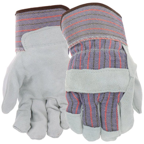 Boss GUARD B71172-Y Kid's Gloves, Youth, Wing Thumb, Safety Cuff, Cotton Back, Light Gray