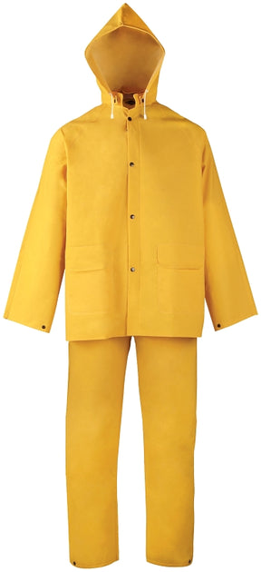 Diamondback SRS3/111-XXXL Rain Suit, 3XL, 31-1/2 in Inseam, Polyester/PVC, Yellow, Comfortable Corduroy Collar