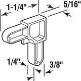 Make-2-Fit PL-14336 Screen Frame Corner, 5/8 in W, 1/4 in H, Plastic, White