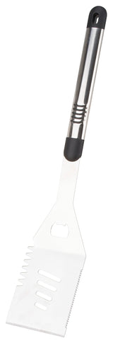 Omaha BBQ-8112443A Premium BBQ Spatula, 1.9 mm, Stainless Steel Blade, Stainless Steel, Aluminum Handle, Straight Handle