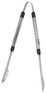 Omaha BBQ-8112443C Premium BBQ Tongs, 1.9 mm, Stainless Steel Blade, Stainless Steel, Aluminum Handle, Straight Handle