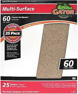Gator 3266 Sanding Sheet, 11 in L, 9 in W, Coarse, 60 Grit, Aluminum Oxide Abrasive
