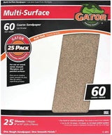 Gator 3266 Sanding Sheet, 11 in L, 9 in W, Coarse, 60 Grit, Aluminum Oxide Abrasive