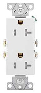 Eaton Wiring Devices TR1307W-BOX Duplex Receptacle, PVC, White, 2-Pole, 20 A, 125 V, Back, Side Wiring, 60 Hz