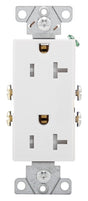 Eaton Wiring Devices TR1307W-BOX Duplex Receptacle, PVC, White, 2-Pole, 20 A, 125 V, Back, Side Wiring, 60 Hz