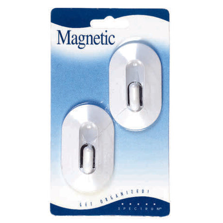 Spectrum 2-1/2 in. L White Plastic Magnetic Classic Hooks 2 pk