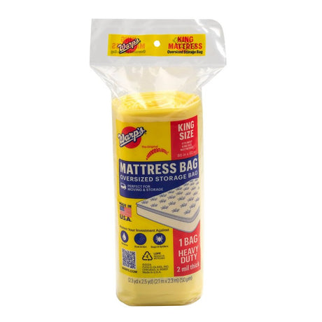 Warp's Banana Bags CB-86 Storage Bag, King, Plastic, Yellow, 86 in L, 92 in W, 2 mil Thick