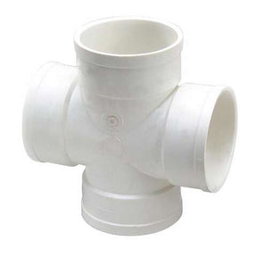 NDS Schedule 35 4 in. Hub each X 4 in. D Hub PVC Cross Tee 1 pk