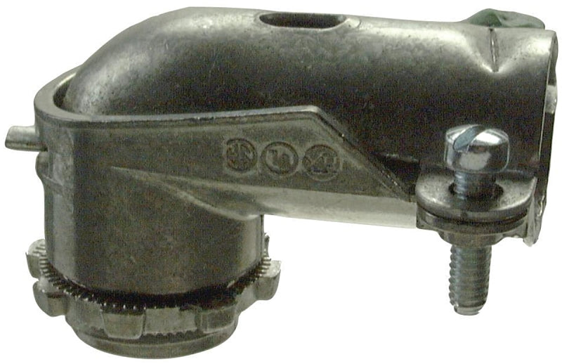 Halex 11007B Flex Connector, 3/4 in, Zinc, Gray
