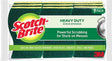 Scotch-Brite 429-5 Heavy-Duty Scrub Sponge, Fiber Abrasive, 111 mm L, 66 mm W, Green/Yellow