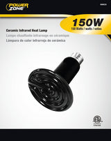 BELL LINK CL-HL-150 Incandescent Heat Lamp, 150 W, E26 Lamp Base