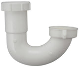 Plumb Pak PP66-2W J-Bend, 1-1/2 x 1-1/2, 1-1/2 x 1-1/4 in, Slip-Joint, Plastic, White